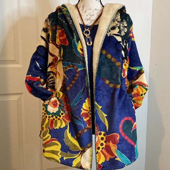 Johnny Was Sherpa Jacket / Hoodie - small - Picture 6 of 9